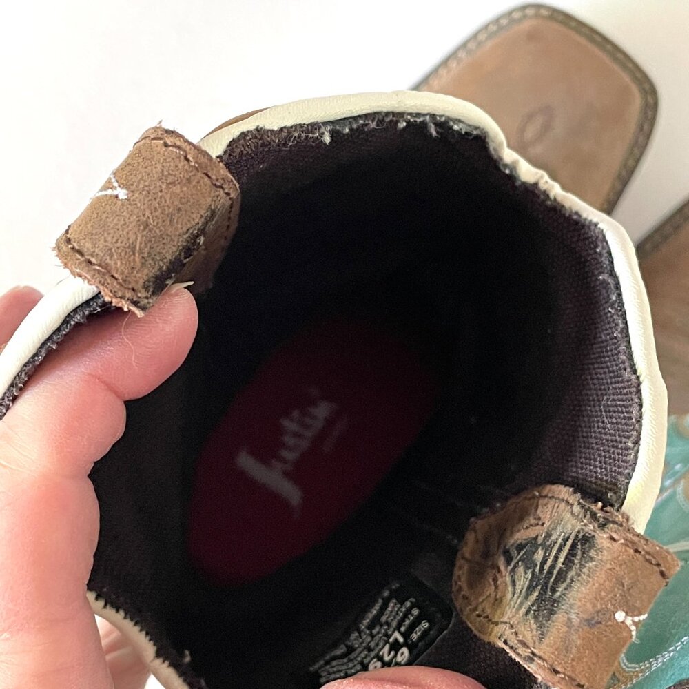 Justin Gypsy Turquoise/Aqua Cowboy Boots-Womens 6.5B - Picture 11 of 12